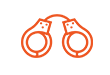 Orange handcuffs icon
