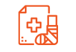 Orange medical and broken leg icon